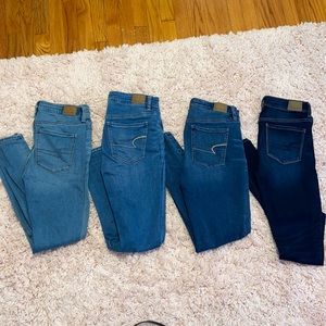 4 Pairs American Eagle High Rise Jeggings Jeans
